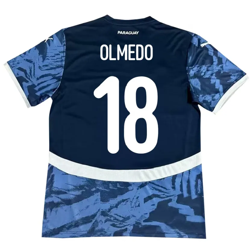 Danxen Hombre Camiseta Paraguay Cesar Olmedo #18 Azul 2ª Equipación 24-26 La Camisa México