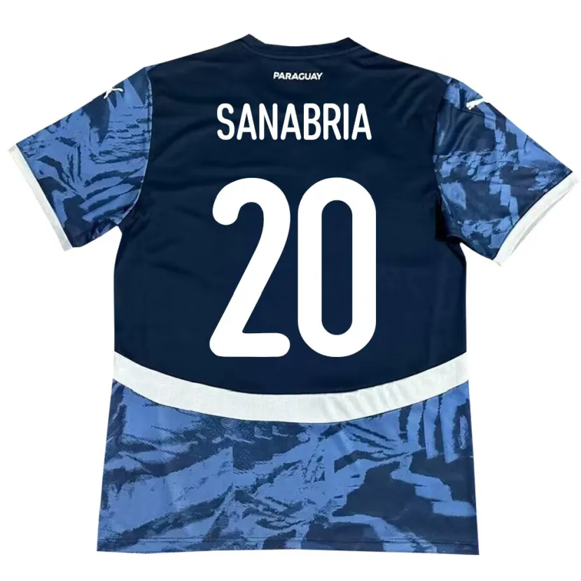 Danxen Hombre Camiseta Paraguay Tobías Sanabria #20 Azul 2ª Equipación 24-26 La Camisa México