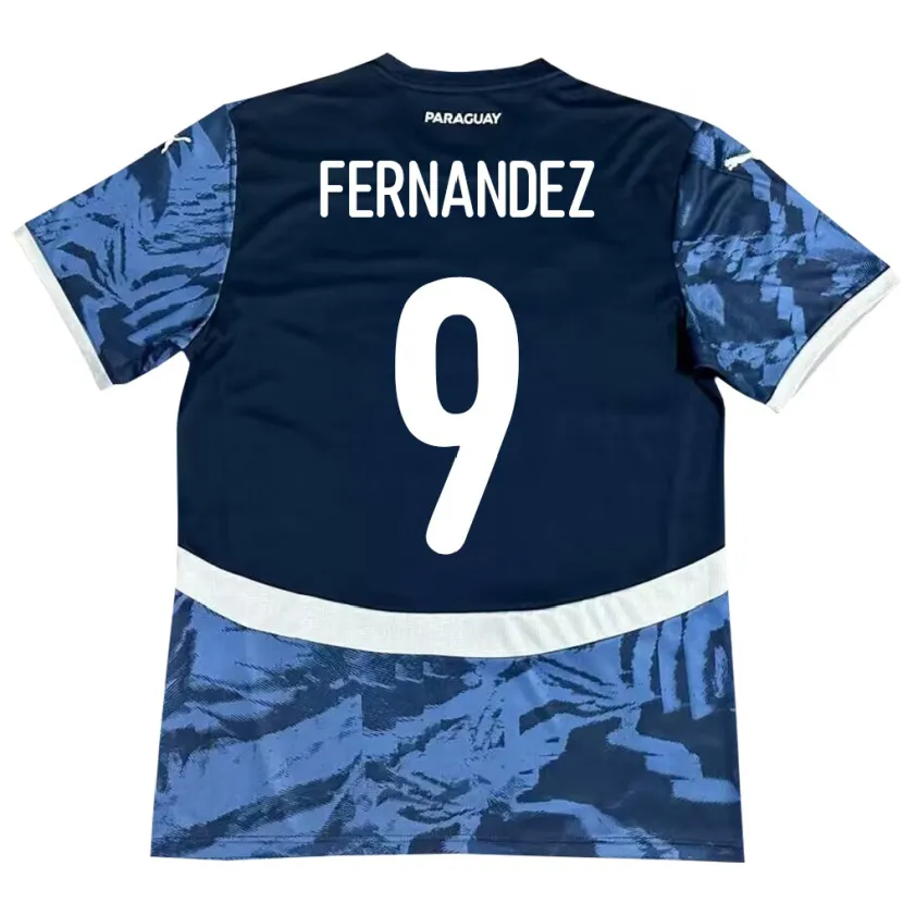 Danxen Hombre Camiseta Paraguay David Fernández #9 Azul 2ª Equipación 24-26 La Camisa México