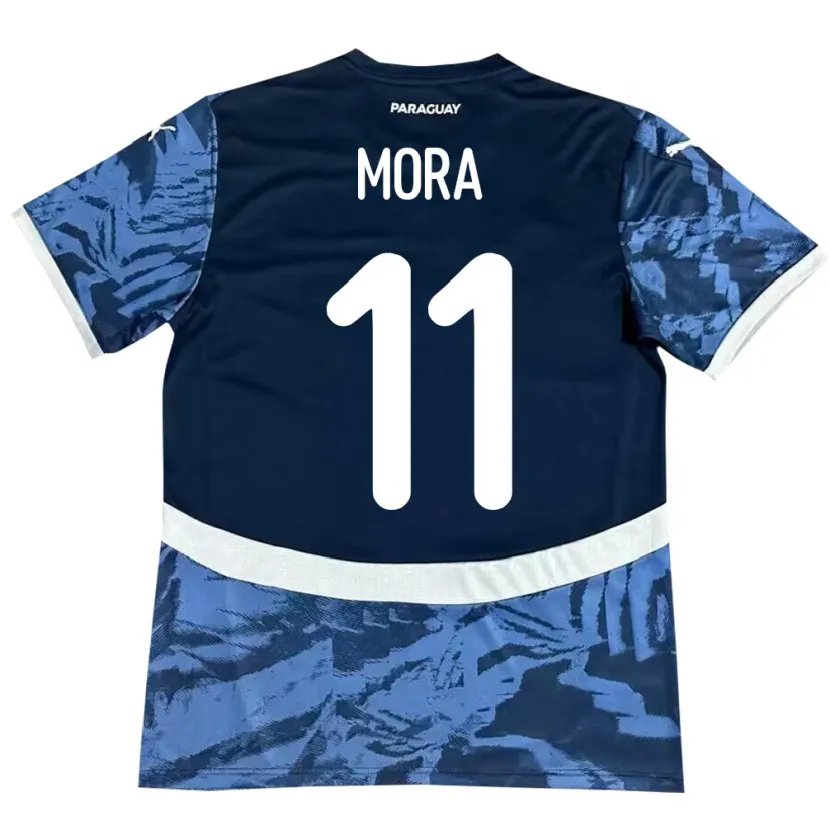 Danxen Hombre Camiseta Paraguay Jorge Mora #11 Azul 2ª Equipación 24-26 La Camisa México