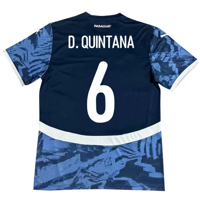 Danxen Hombre Camiseta Paraguay Dulce Quintana #6 Azul 2ª Equipación 24-26 La Camisa México