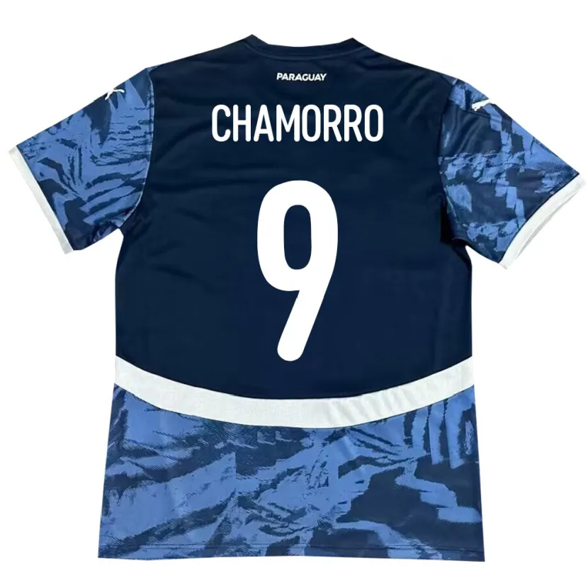 Danxen Hombre Camiseta Paraguay Lice Chamorro #9 Azul 2ª Equipación 24-26 La Camisa México