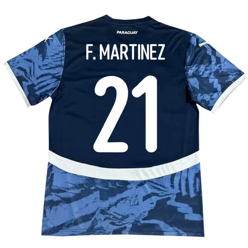 Danxen Hombre Camiseta Paraguay Fiorela Martínez #21 Azul 2ª Equipación 24-26 La Camisa México
