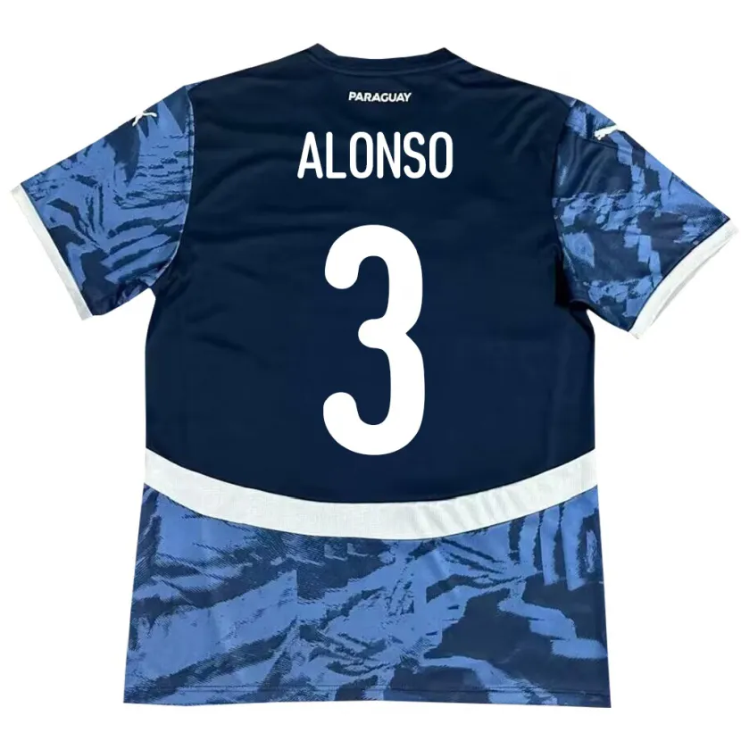 Danxen Hombre Camiseta Paraguay Lorena Alonso #3 Azul 2ª Equipación 24-26 La Camisa México