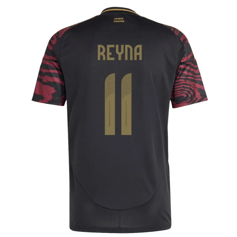 Danxen Hombre Camiseta Perú Bryan Reyna #11 Negro 2ª Equipación 24-26 La Camisa México