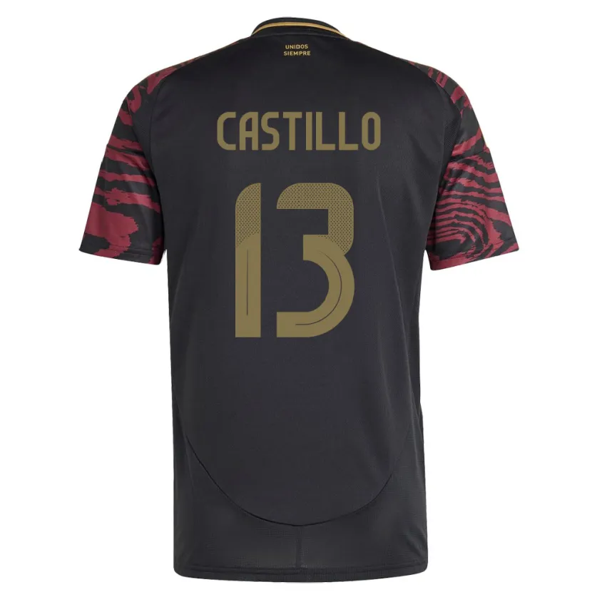 Danxen Hombre Camiseta Perú Jesús Castillo #13 Negro 2ª Equipación 24-26 La Camisa México