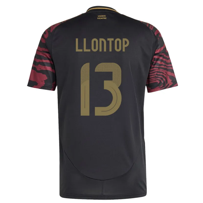 Danxen Hombre Camiseta Perú Mathías Llontop #13 Negro 2ª Equipación 24-26 La Camisa México
