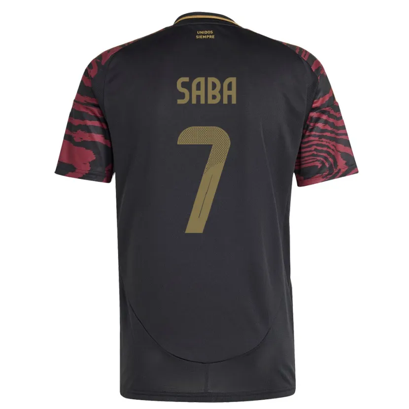 Danxen Hombre Camiseta Perú Emilio Saba #7 Negro 2ª Equipación 24-26 La Camisa México