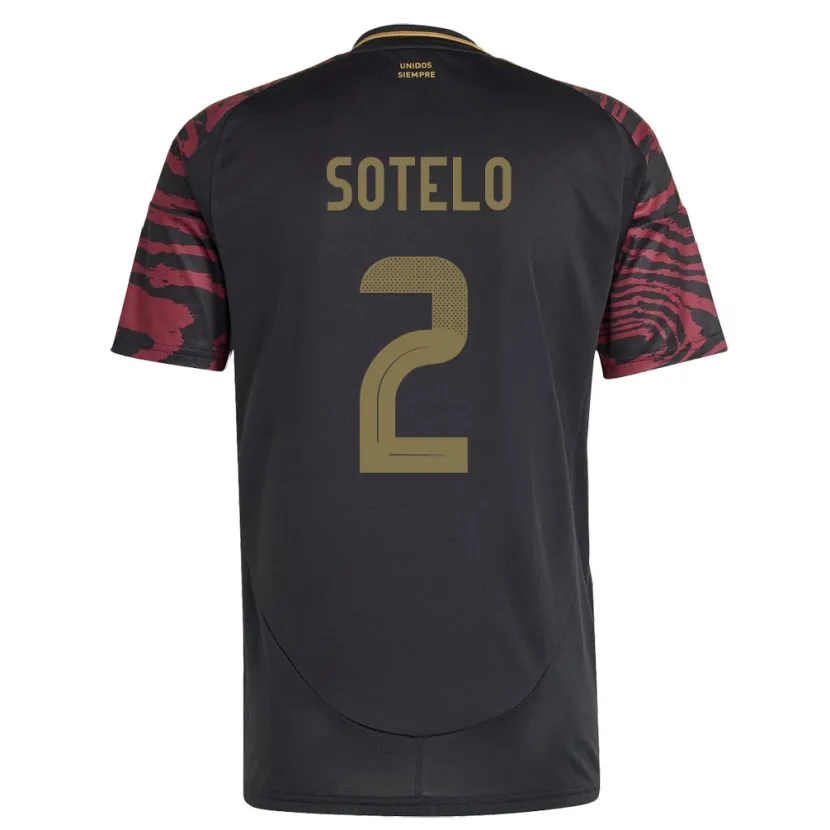 Danxen Hombre Camiseta Perú Ghian Sotelo #2 Negro 2ª Equipación 24-26 La Camisa México
