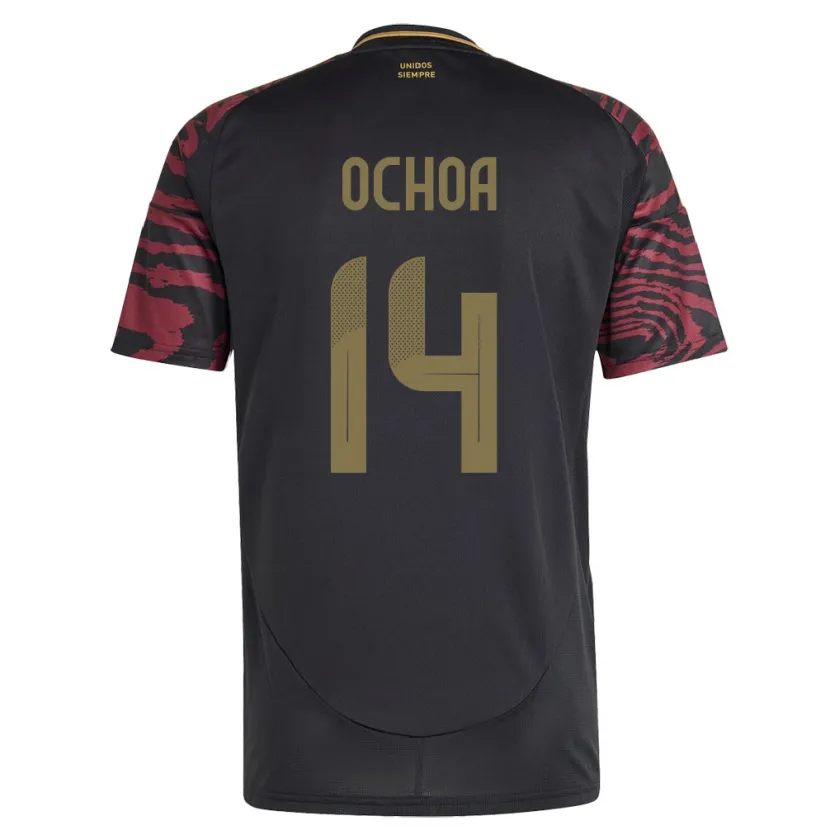 Danxen Hombre Camiseta Perú Victoria Ochoa #14 Negro 2ª Equipación 24-26 La Camisa México