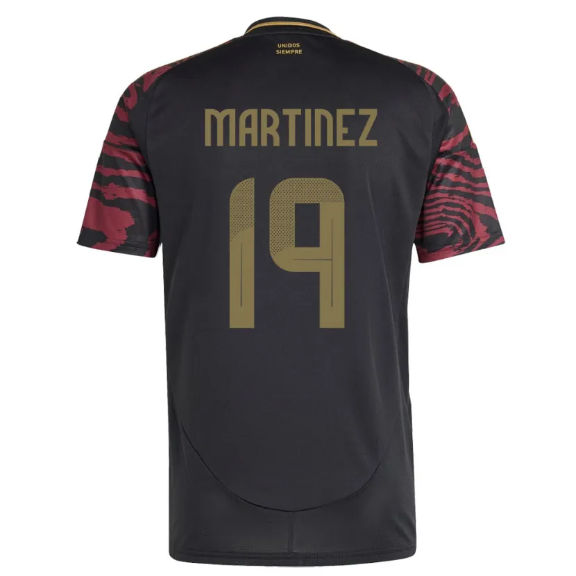 Danxen Hombre Camiseta Perú Nahomi Martínez #19 Negro 2ª Equipación 24-26 La Camisa México