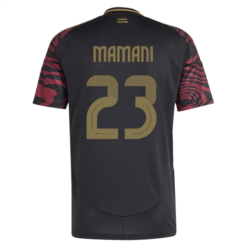 Danxen Hombre Camiseta Perú Julia Mamani #23 Negro 2ª Equipación 24-26 La Camisa México