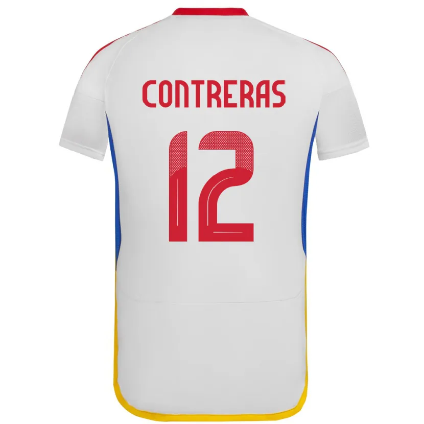 Danxen Hombre Camiseta Venezuela José Contreras #12 Blanco 2ª Equipación 24-26 La Camisa México