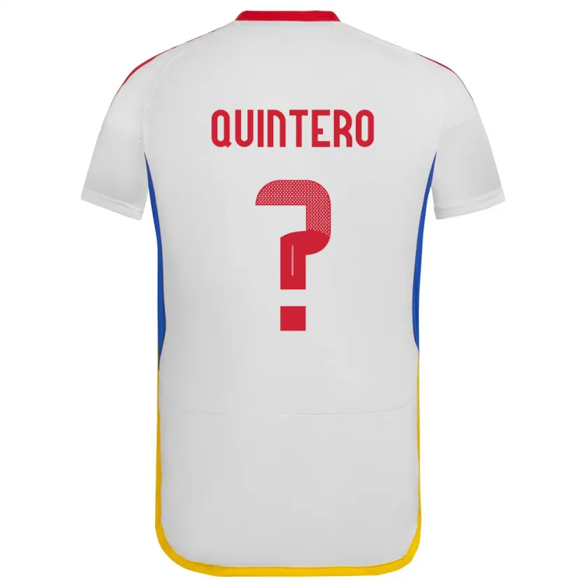 Danxen Hombre Camiseta Venezuela Teo Quintero #0 Blanco 2ª Equipación 24-26 La Camisa México