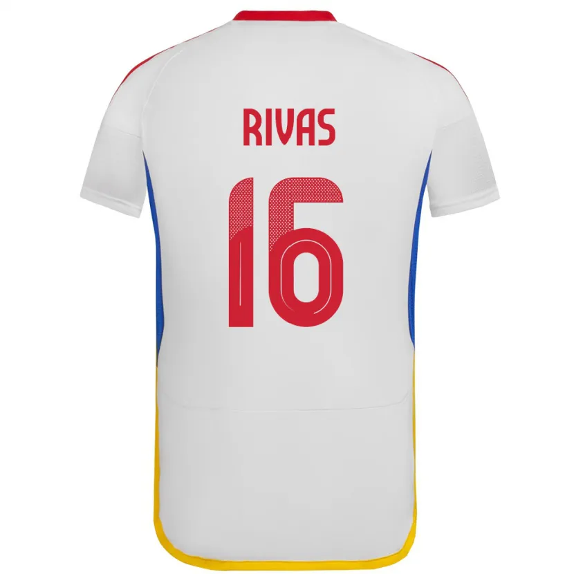 Danxen Hombre Camiseta Venezuela Renne Rivas #16 Blanco 2ª Equipación 24-26 La Camisa México