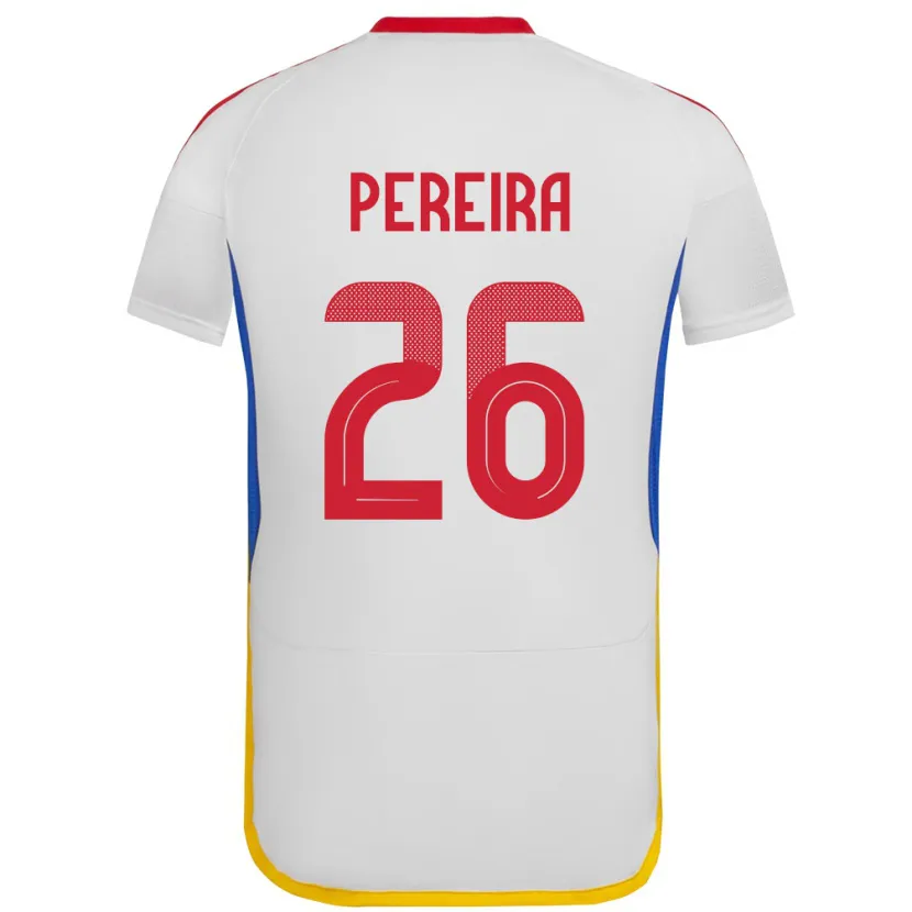 Danxen Hombre Camiseta Venezuela Daniel Pereira #26 Blanco 2ª Equipación 24-26 La Camisa México