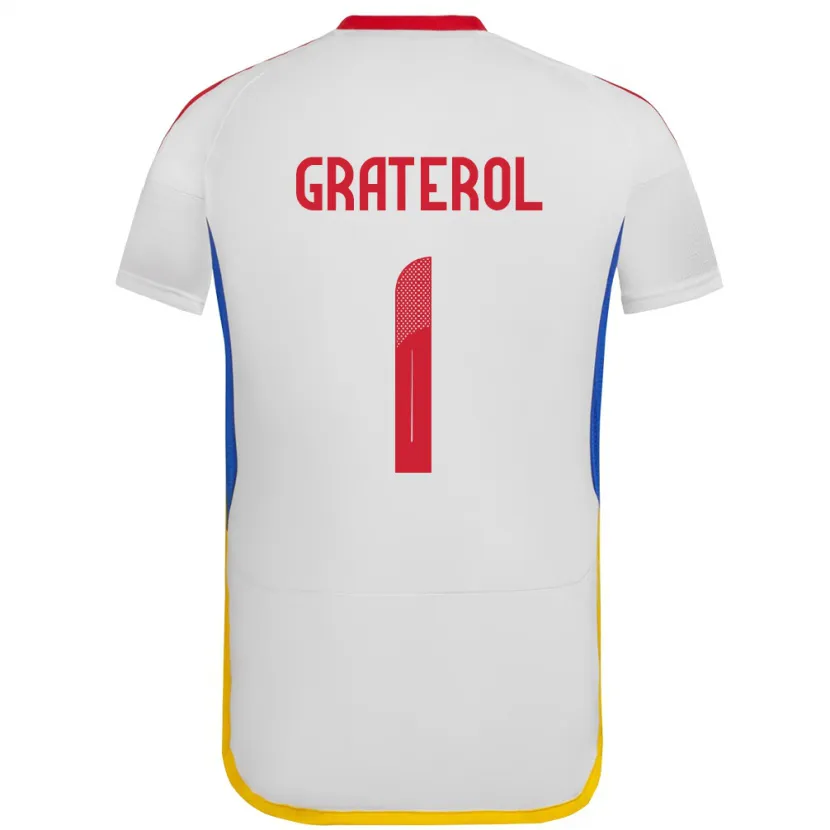 Danxen Hombre Camiseta Venezuela Joel Graterol #1 Blanco 2ª Equipación 24-26 La Camisa México