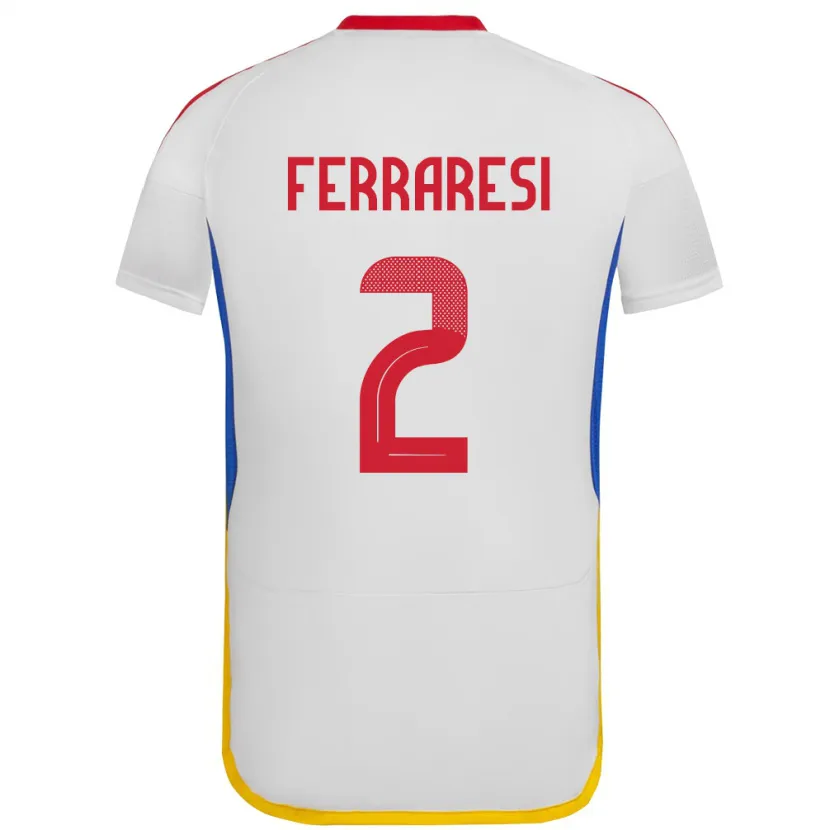 Danxen Hombre Camiseta Venezuela Nahuel Ferraresi #2 Blanco 2ª Equipación 24-26 La Camisa México