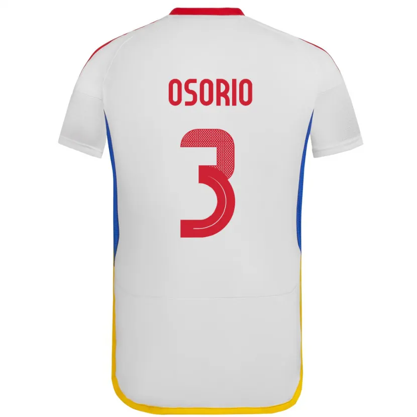 Danxen Hombre Camiseta Venezuela Yordan Osorio #3 Blanco 2ª Equipación 24-26 La Camisa México