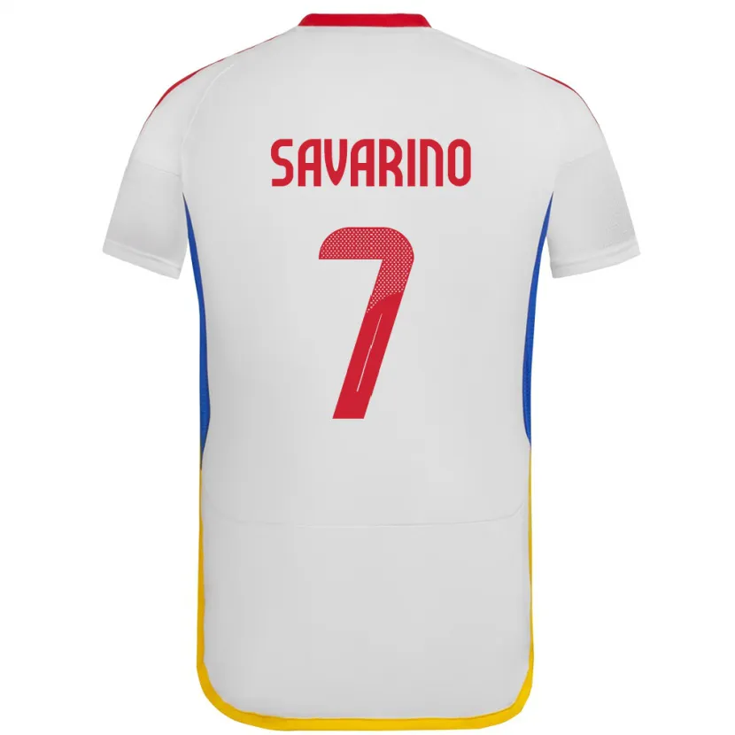 Danxen Hombre Camiseta Venezuela Jefferson Savarino #7 Blanco 2ª Equipación 24-26 La Camisa México