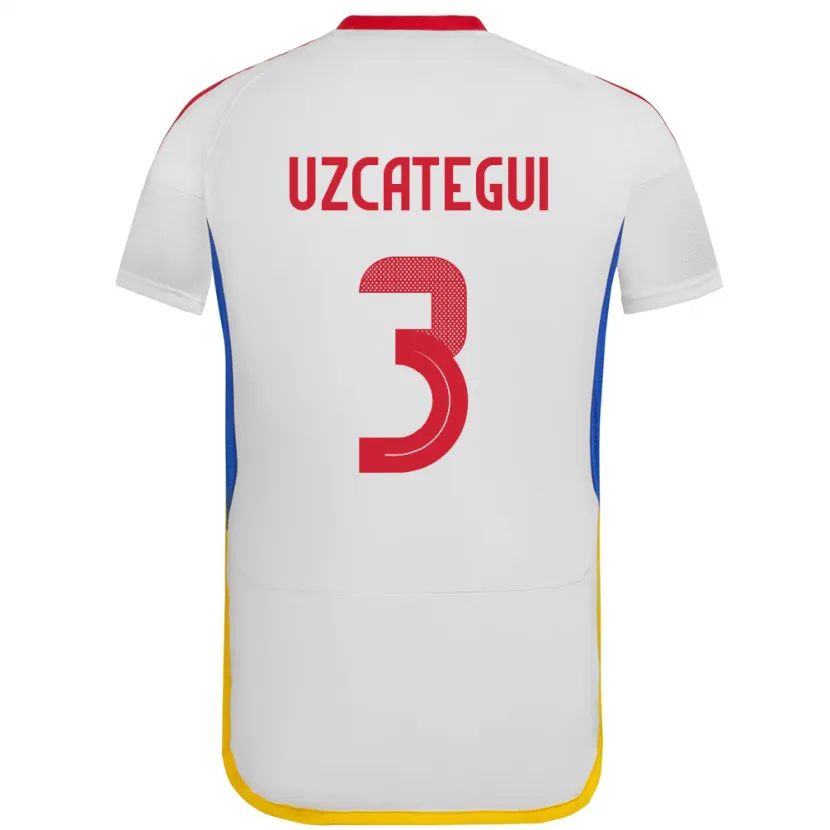 Danxen Hombre Camiseta Venezuela Rafael Uzcátegui #3 Blanco 2ª Equipación 24-26 La Camisa México