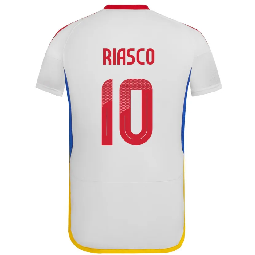 Danxen Hombre Camiseta Venezuela José Riasco #10 Blanco 2ª Equipación 24-26 La Camisa México