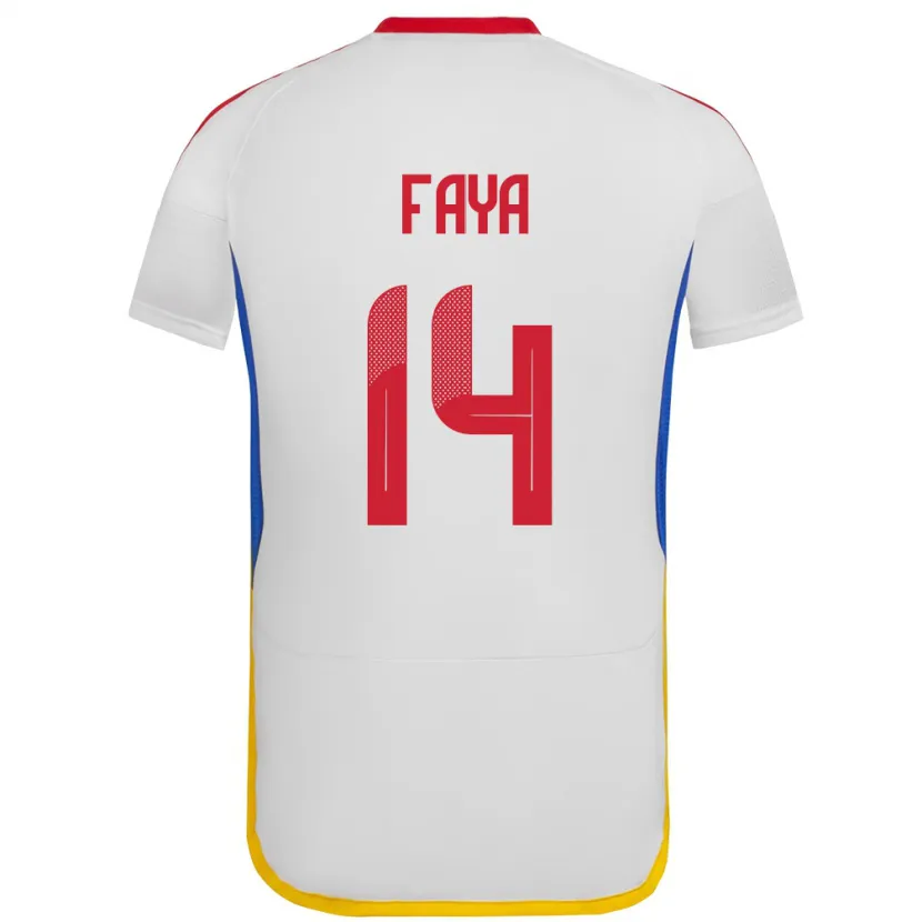 Danxen Hombre Camiseta Venezuela Carlos Faya #14 Blanco 2ª Equipación 24-26 La Camisa México