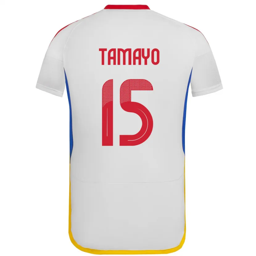 Danxen Hombre Camiseta Venezuela Bianneider Tamayo #15 Blanco 2ª Equipación 24-26 La Camisa México