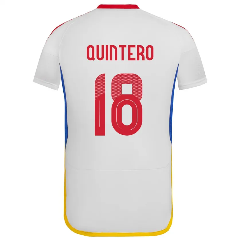 Danxen Hombre Camiseta Venezuela Jesús Quintero #18 Blanco 2ª Equipación 24-26 La Camisa México