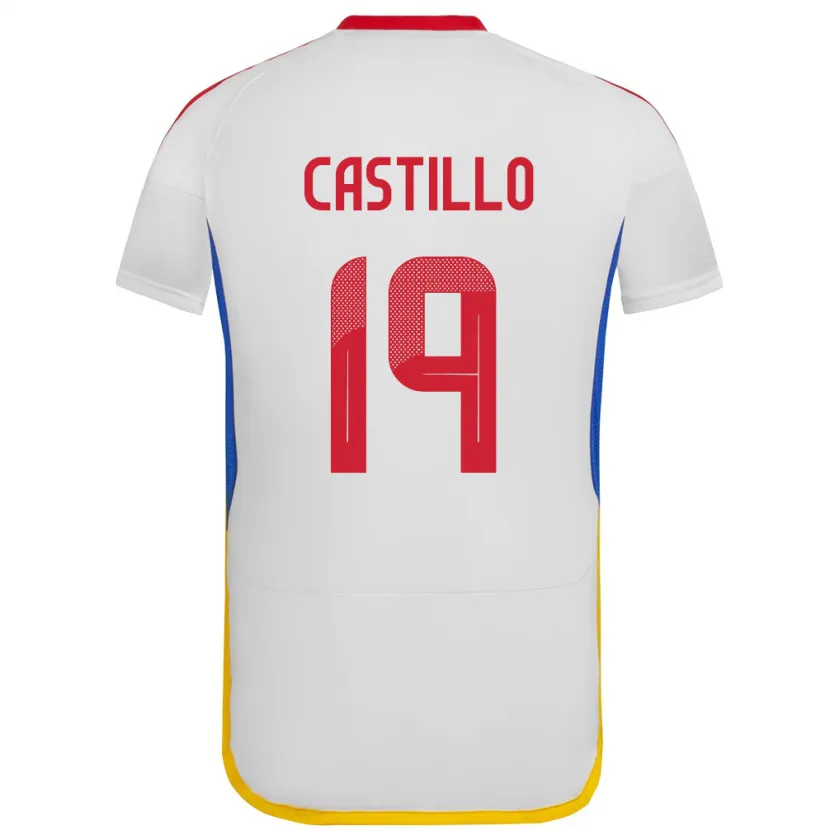 Danxen Hombre Camiseta Venezuela Bryan Castillo #19 Blanco 2ª Equipación 24-26 La Camisa México