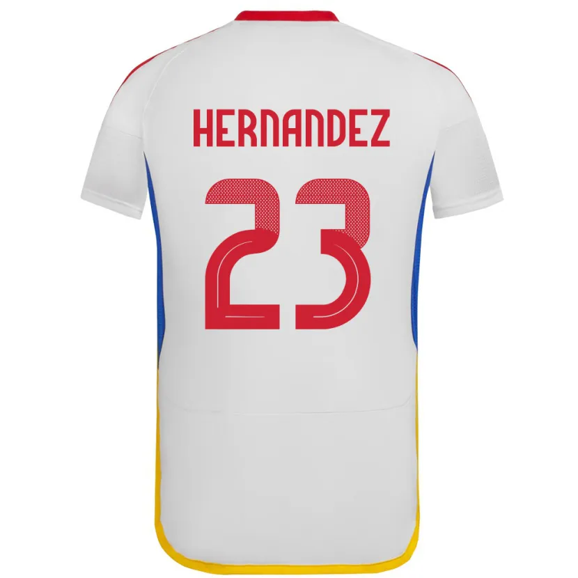 Danxen Hombre Camiseta Venezuela Luifer Hernández #23 Blanco 2ª Equipación 24-26 La Camisa México