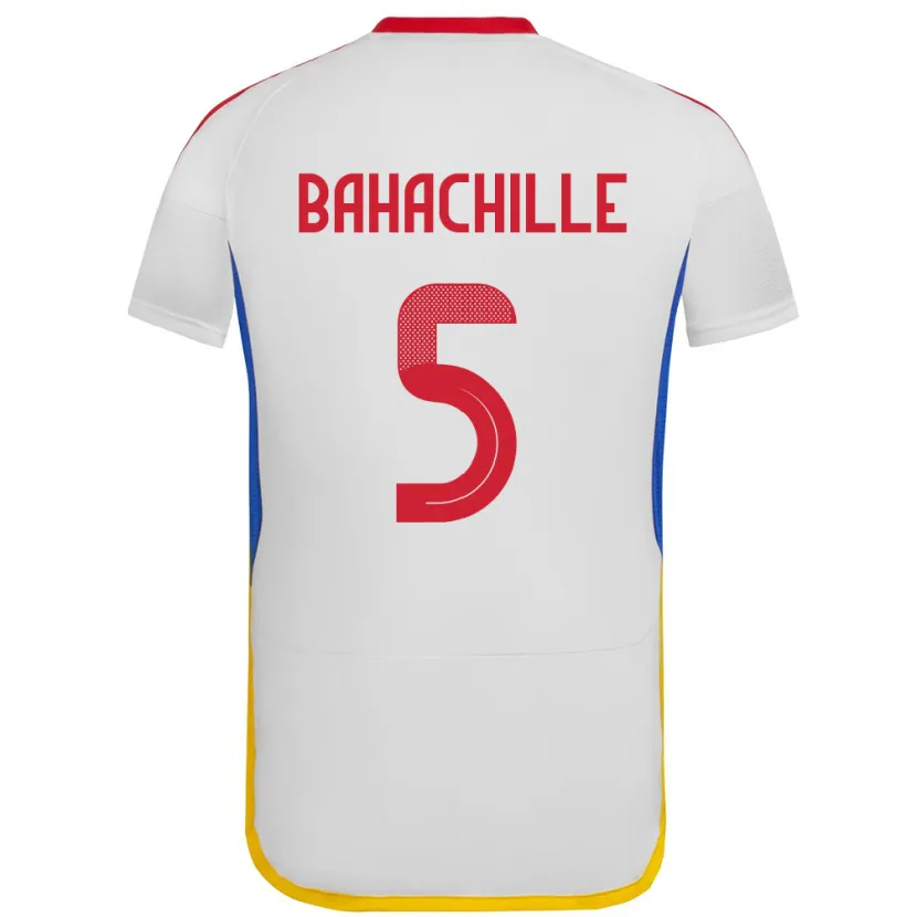 Danxen Hombre Camiseta Venezuela Abraham Bahachille #5 Blanco 2ª Equipación 24-26 La Camisa México