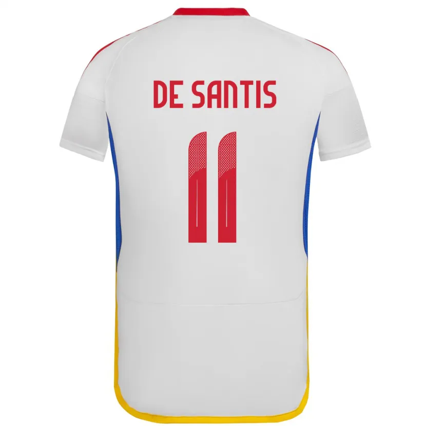 Danxen Hombre Camiseta Venezuela Jeriel De Santis #11 Blanco 2ª Equipación 24-26 La Camisa México