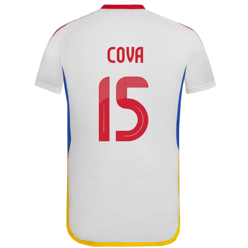 Danxen Hombre Camiseta Venezuela Adrián Cova #15 Blanco 2ª Equipación 24-26 La Camisa México