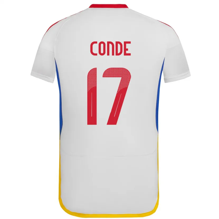 Danxen Hombre Camiseta Venezuela Óscar Conde #17 Blanco 2ª Equipación 24-26 La Camisa México