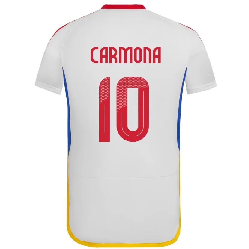 Danxen Hombre Camiseta Venezuela Wikelman Carmona #10 Blanco 2ª Equipación 24-26 La Camisa México