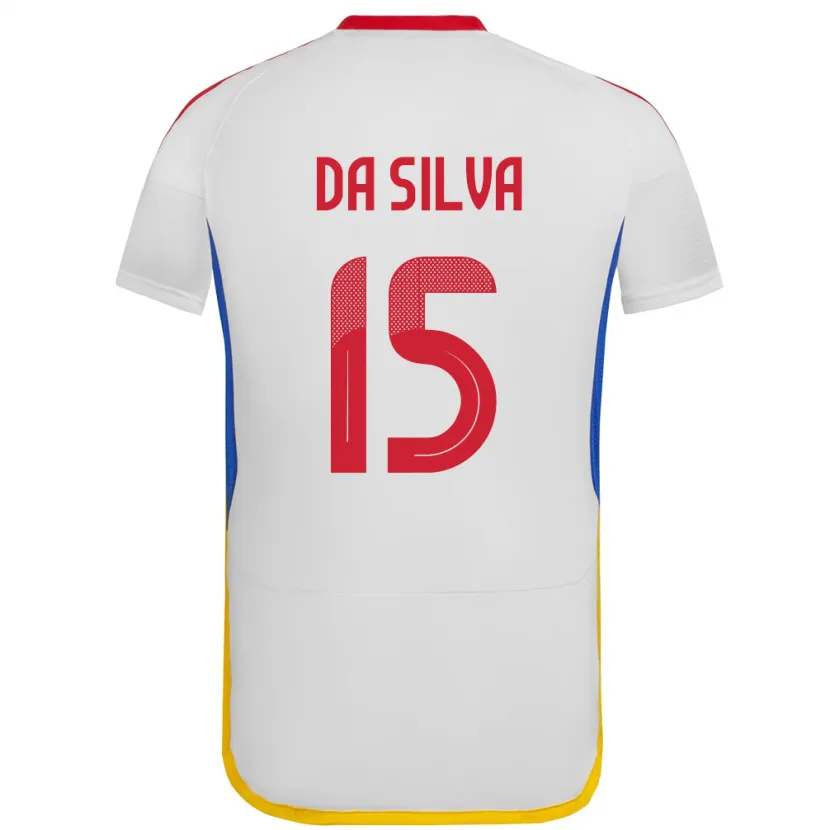 Danxen Hombre Camiseta Venezuela Cesar Da Silva #15 Blanco 2ª Equipación 24-26 La Camisa México