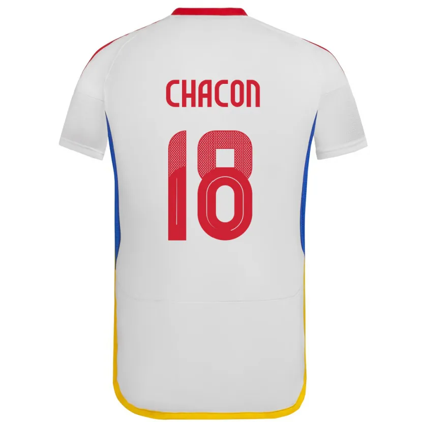 Danxen Hombre Camiseta Venezuela Yerson Chacón #18 Blanco 2ª Equipación 24-26 La Camisa México