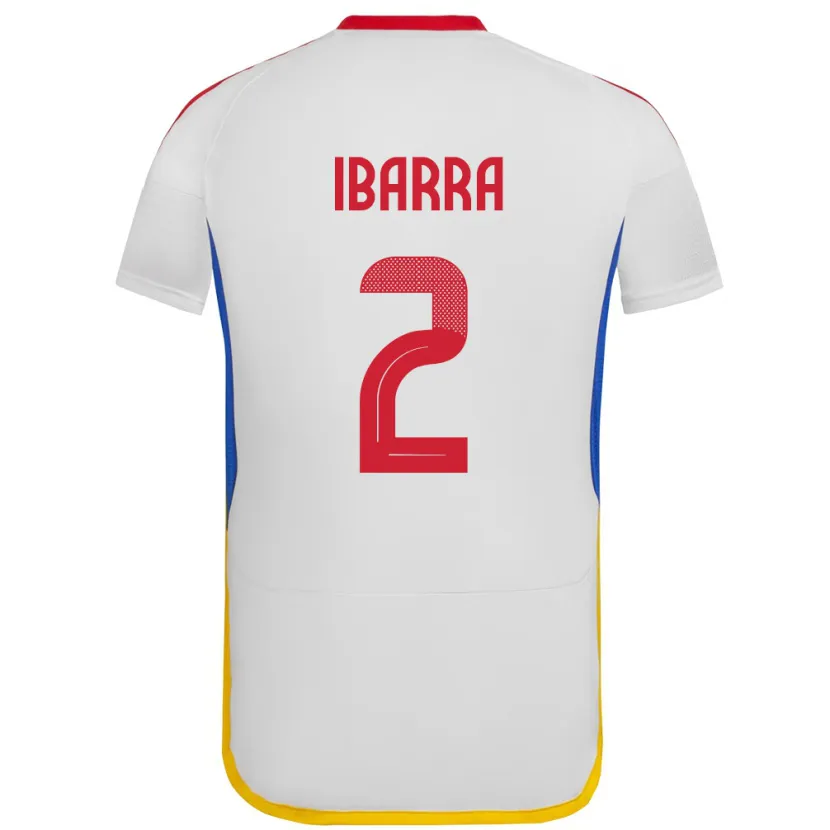 Danxen Hombre Camiseta Venezuela Pablo Ibarra #2 Blanco 2ª Equipación 24-26 La Camisa México