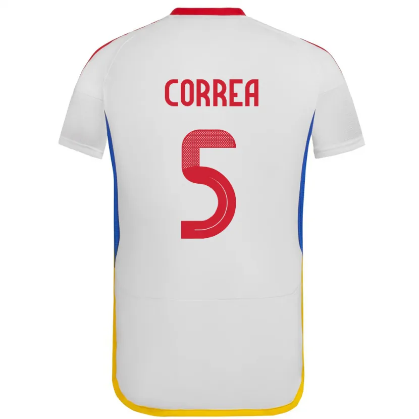 Danxen Hombre Camiseta Venezuela José Correa #5 Blanco 2ª Equipación 24-26 La Camisa México