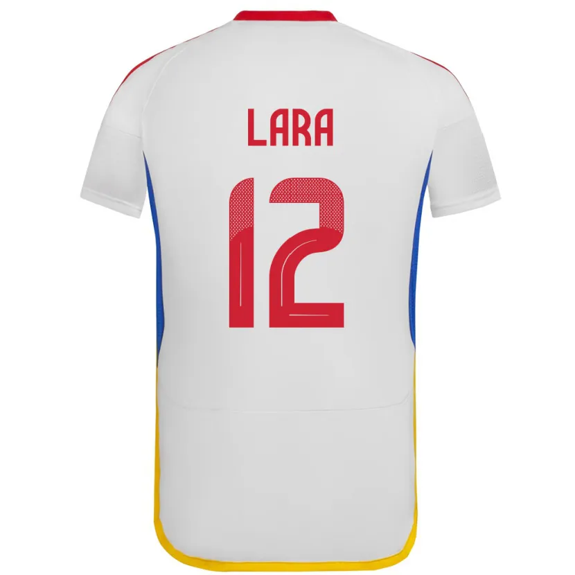 Danxen Hombre Camiseta Venezuela Jesús Lara #12 Blanco 2ª Equipación 24-26 La Camisa México