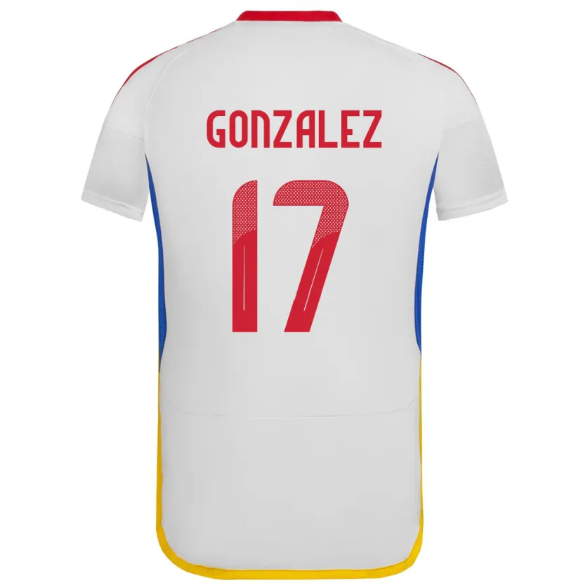 Danxen Hombre Camiseta Venezuela Mayken González #17 Blanco 2ª Equipación 24-26 La Camisa México