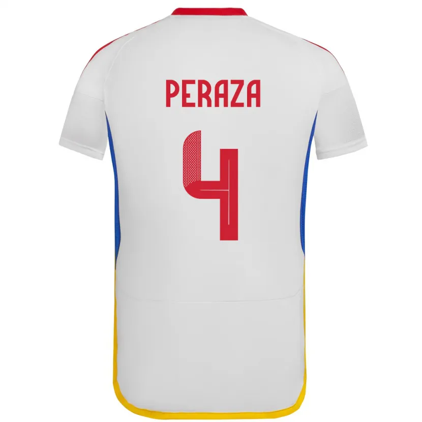 Danxen Hombre Camiseta Venezuela María Peraza #4 Blanco 2ª Equipación 24-26 La Camisa México