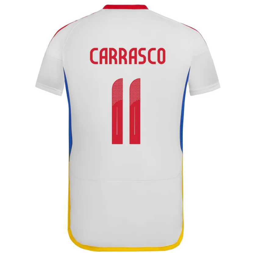 Danxen Hombre Camiseta Venezuela Raiderlin Carrasco #11 Blanco 2ª Equipación 24-26 La Camisa México