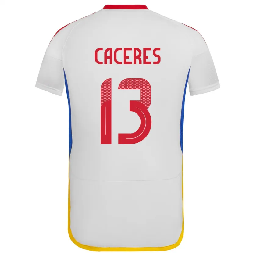 Danxen Hombre Camiseta Venezuela Nayluisa Cáceres #13 Blanco 2ª Equipación 24-26 La Camisa México