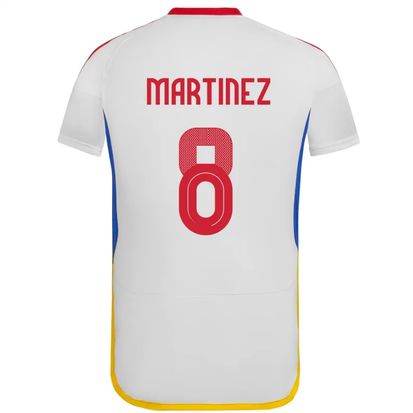 Danxen Hombre Camiseta Venezuela Bárbara Martínez #8 Blanco 2ª Equipación 24-26 La Camisa México