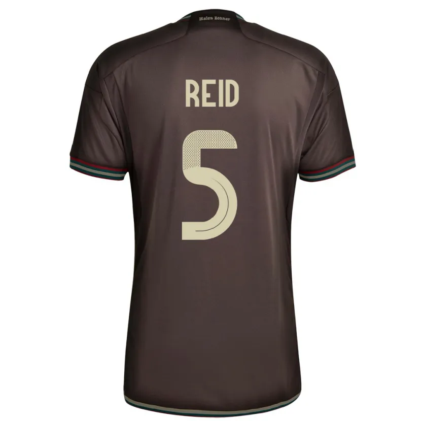 Danxen Hombre Camiseta Jamaica Adrian Reid #5 Marrón Noche 2ª Equipación 24-26 La Camisa México