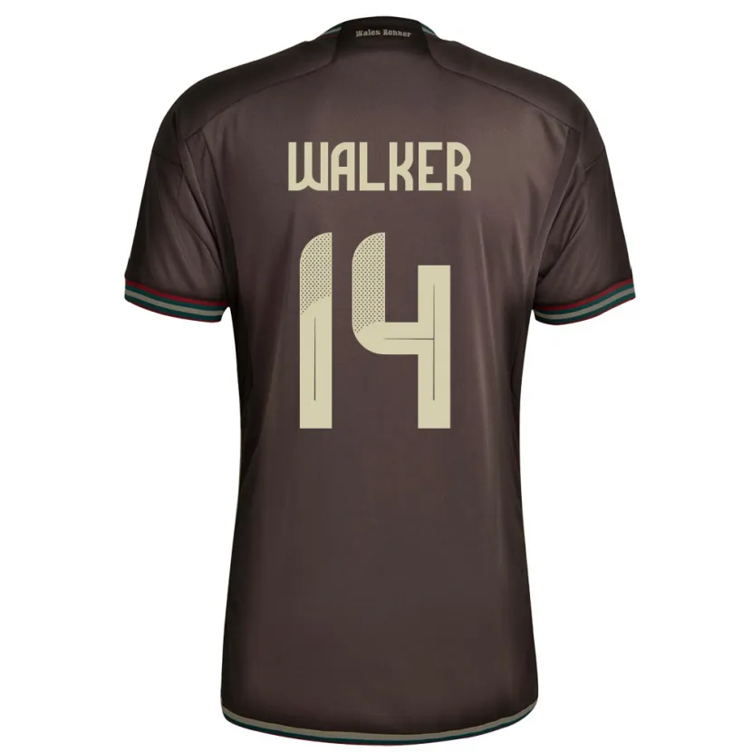 Danxen Hombre Camiseta Jamaica Ricshya Walker #14 Marrón Noche 2ª Equipación 24-26 La Camisa México