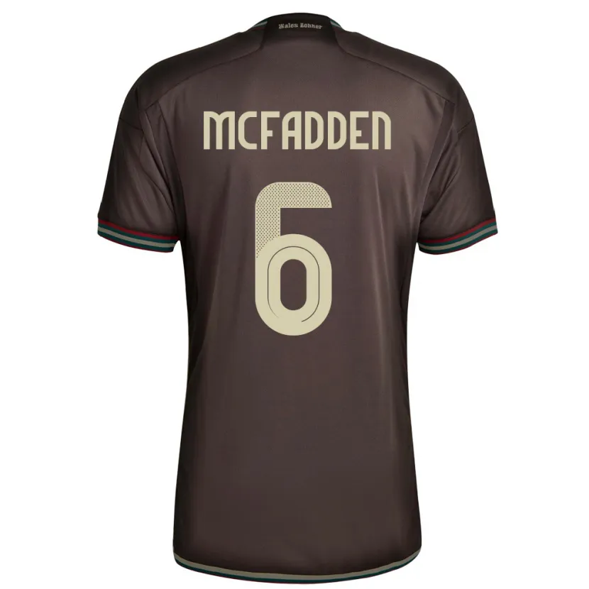 Danxen Hombre Camiseta Jamaica Logan Mcfadden #6 Marrón Noche 2ª Equipación 24-26 La Camisa México
