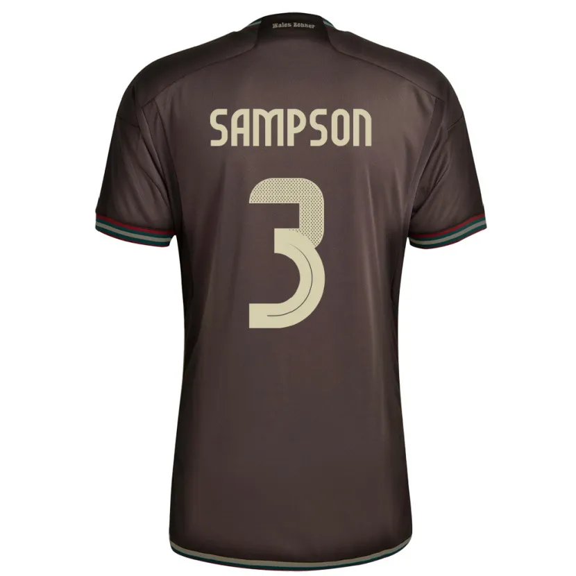 Danxen Hombre Camiseta Jamaica Vyan Sampson #3 Marrón Noche 2ª Equipación 24-26 La Camisa México